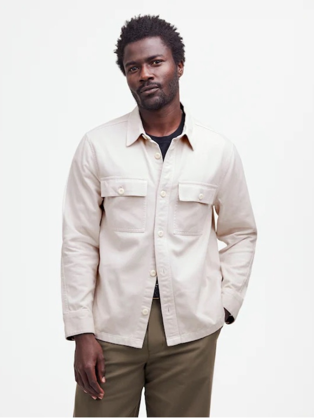 Madewell Garment-Dyed Straight-Hem Work Shirt in Vintage Linen, Size XL